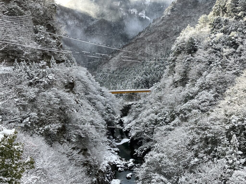 祖谷の観光サイト/龍宮崖の雪景色