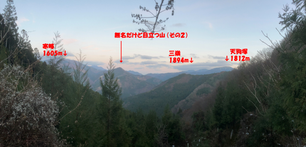 天上の林道からの景色/寒峰～天狗塚