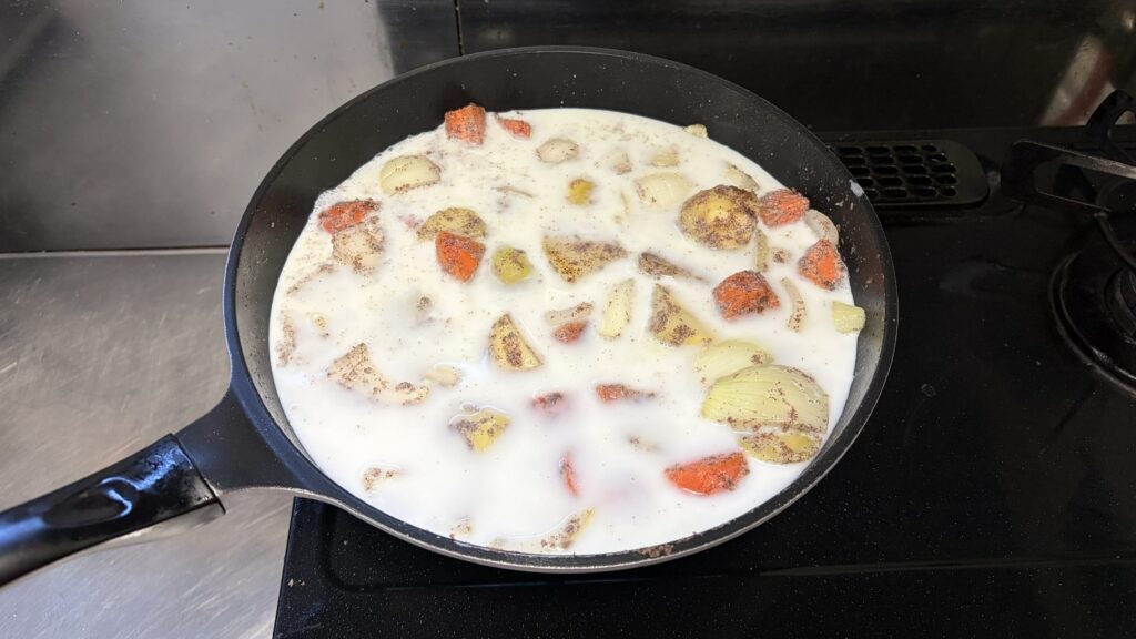 牛乳を足す