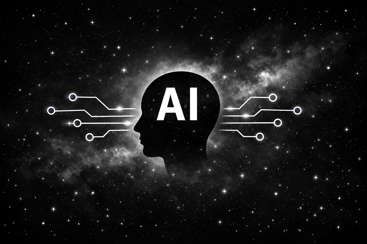 AIと宇宙のイメージ図