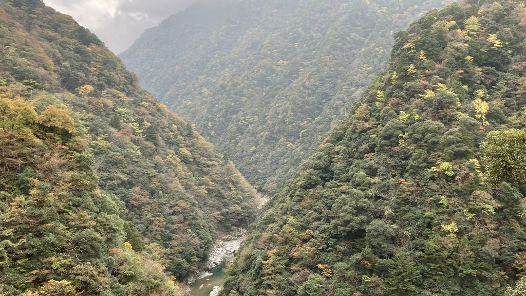祖谷渓展望所からの秋の景色